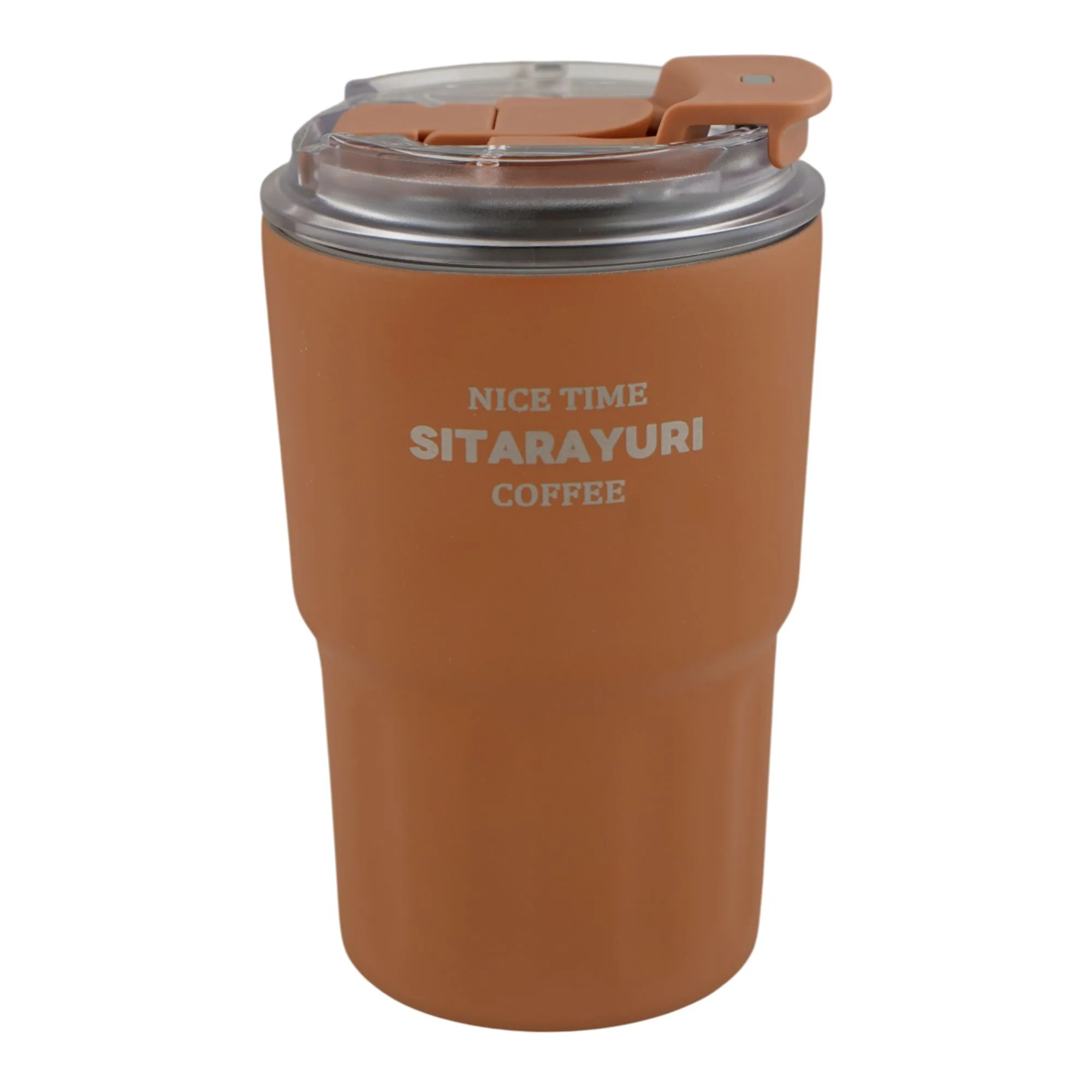 More & More Stainless Steel Coffee Mug, Brown, 360ml, ZF-026