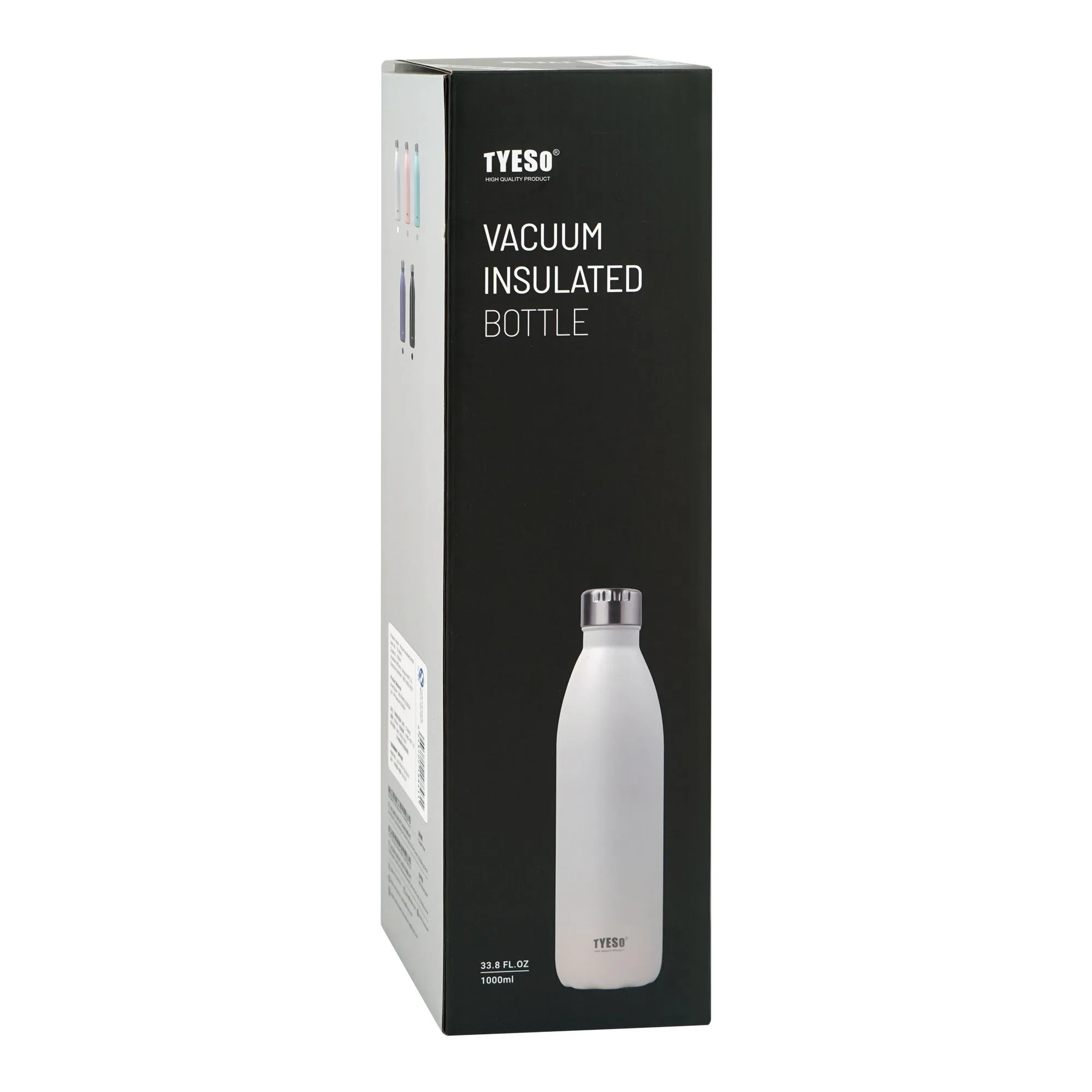 Comfortable casual more & more stainless steel water bottle, white, 1000ml, ts-8843