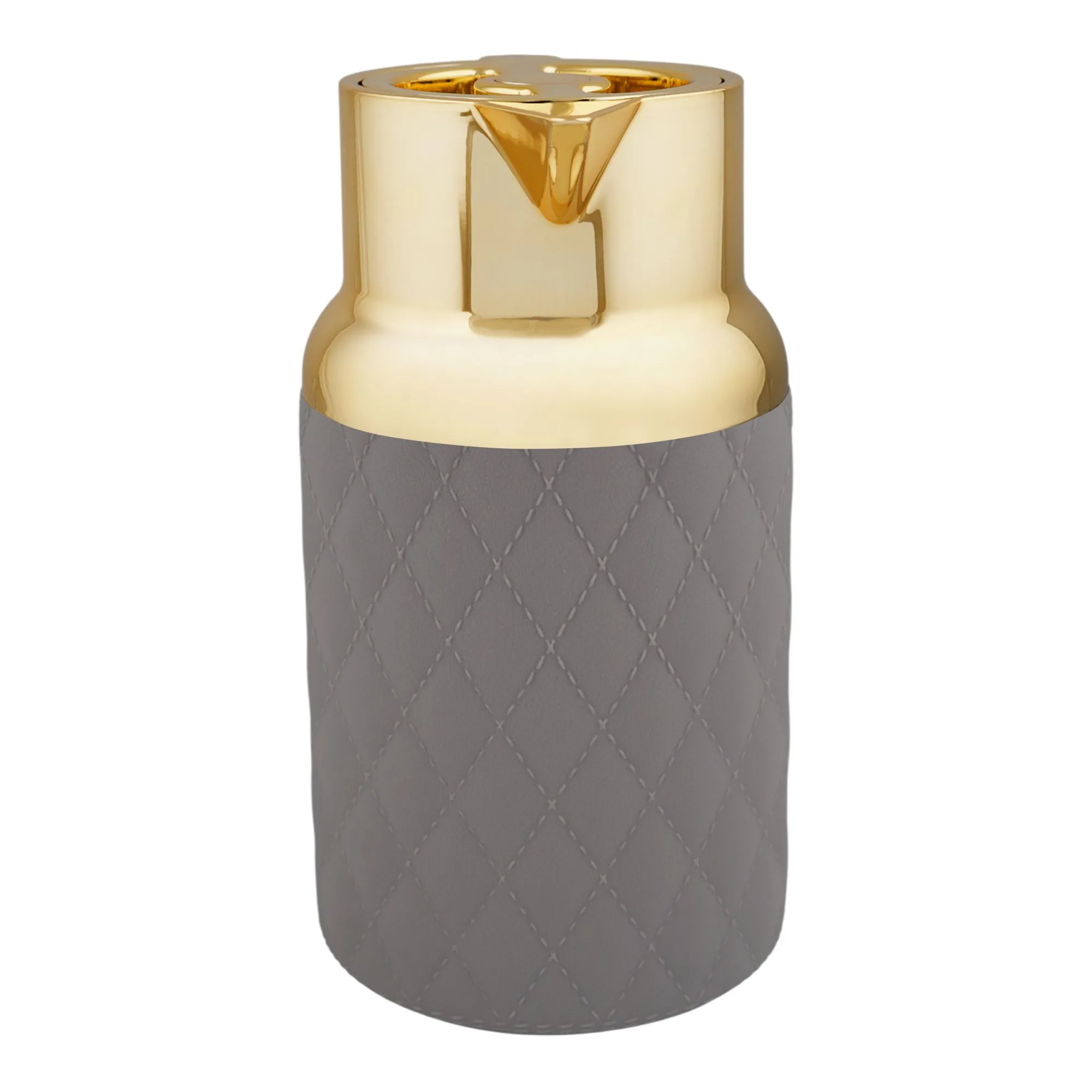 Side view of more & more thermos, grey, 1 liter, ym-14