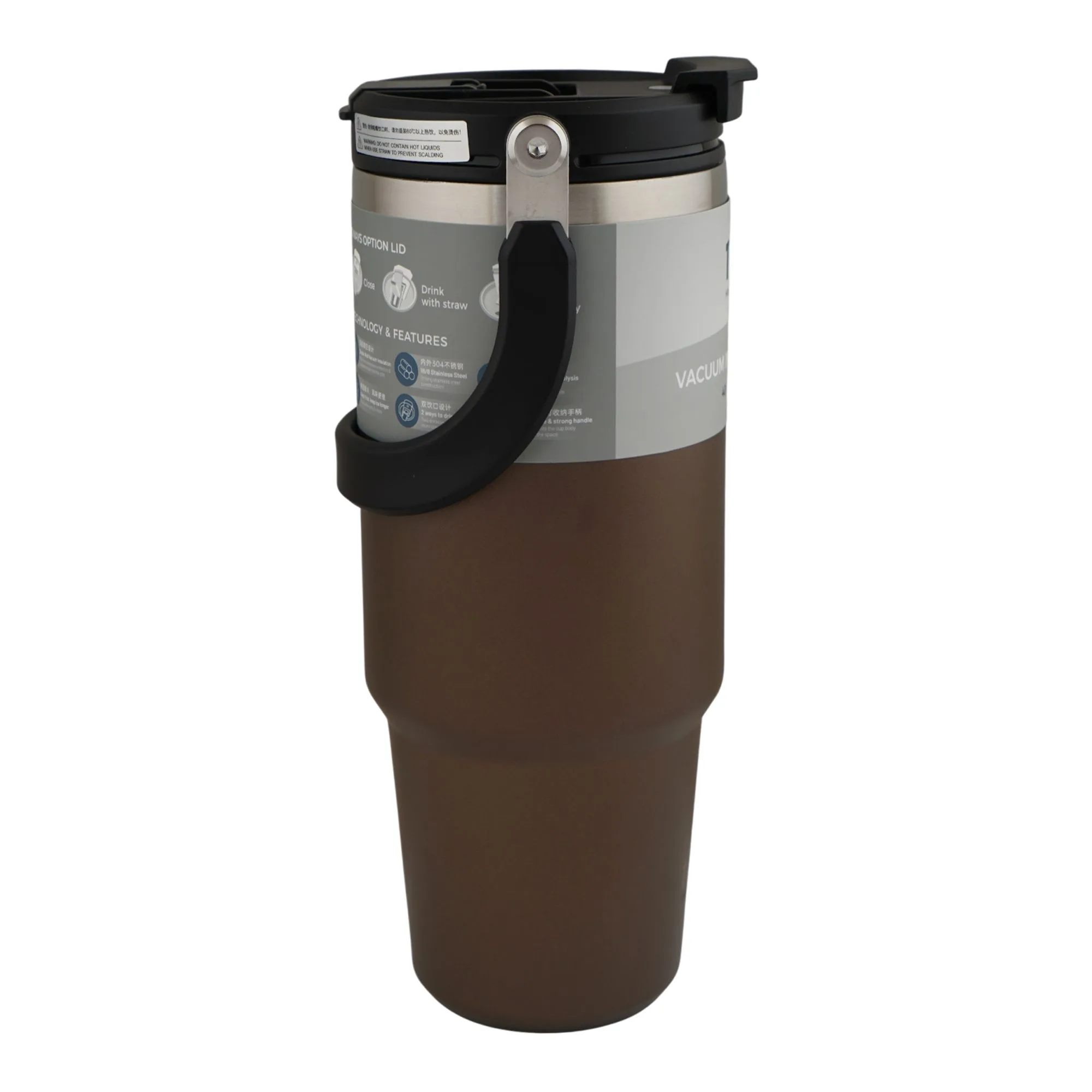 Side view of more & more tumbler, brown, 1200ml, ts-8830