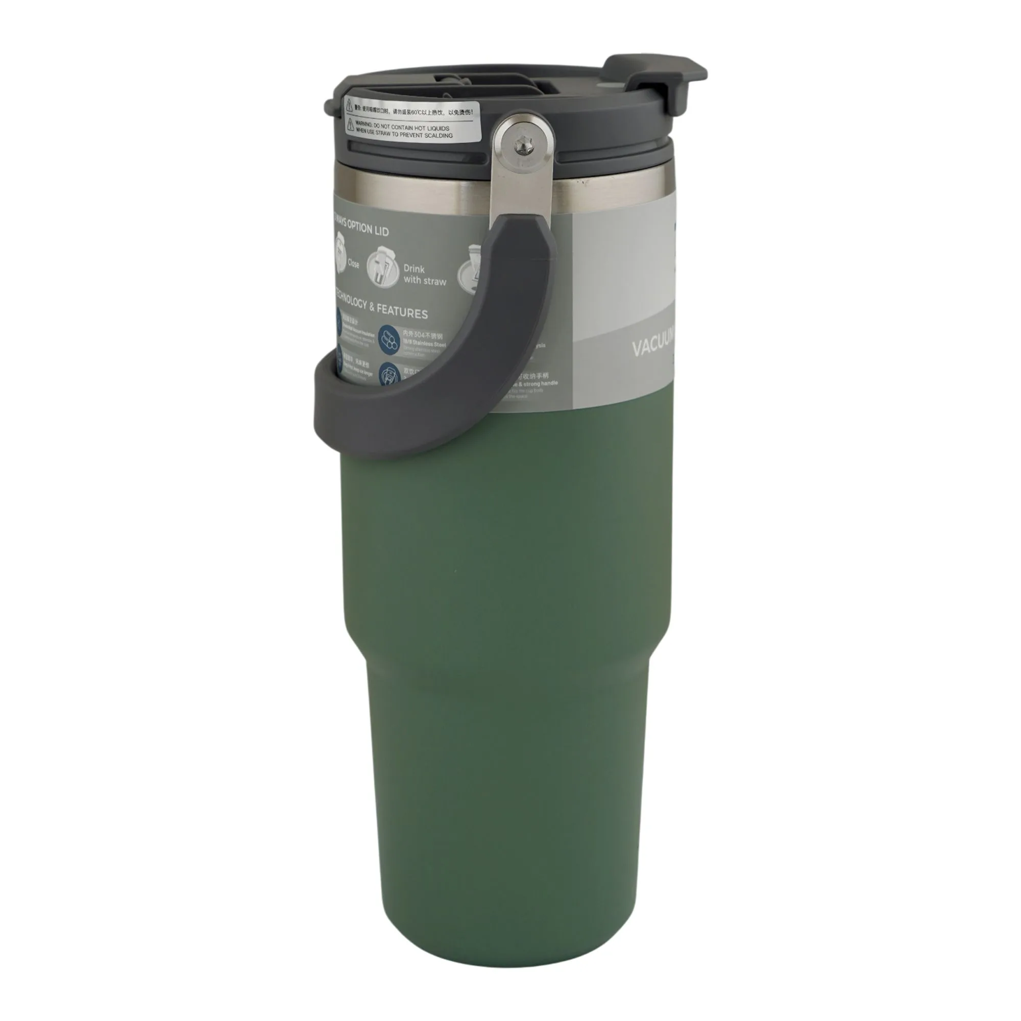 Side view of more & more tumbler, green, 1200ml, ts-8830