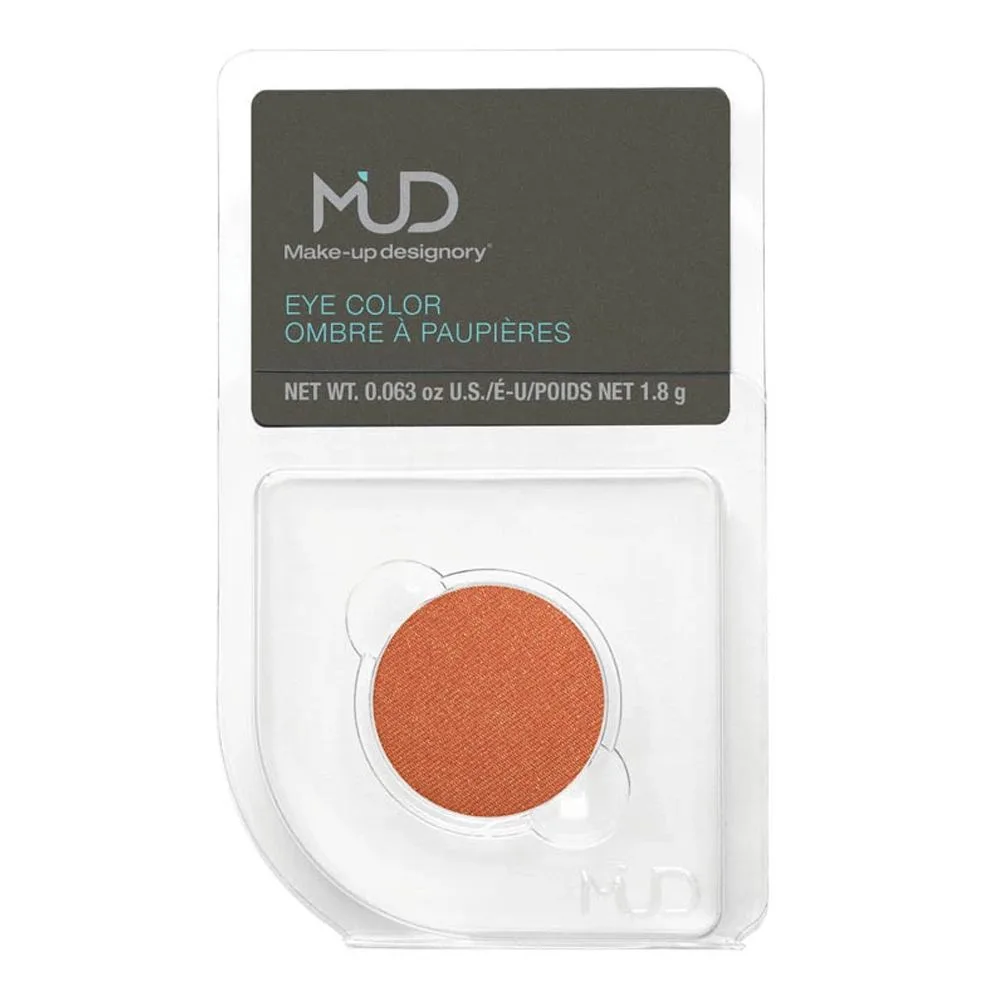 Side view of mud makeup designory eye color refill, firebrick