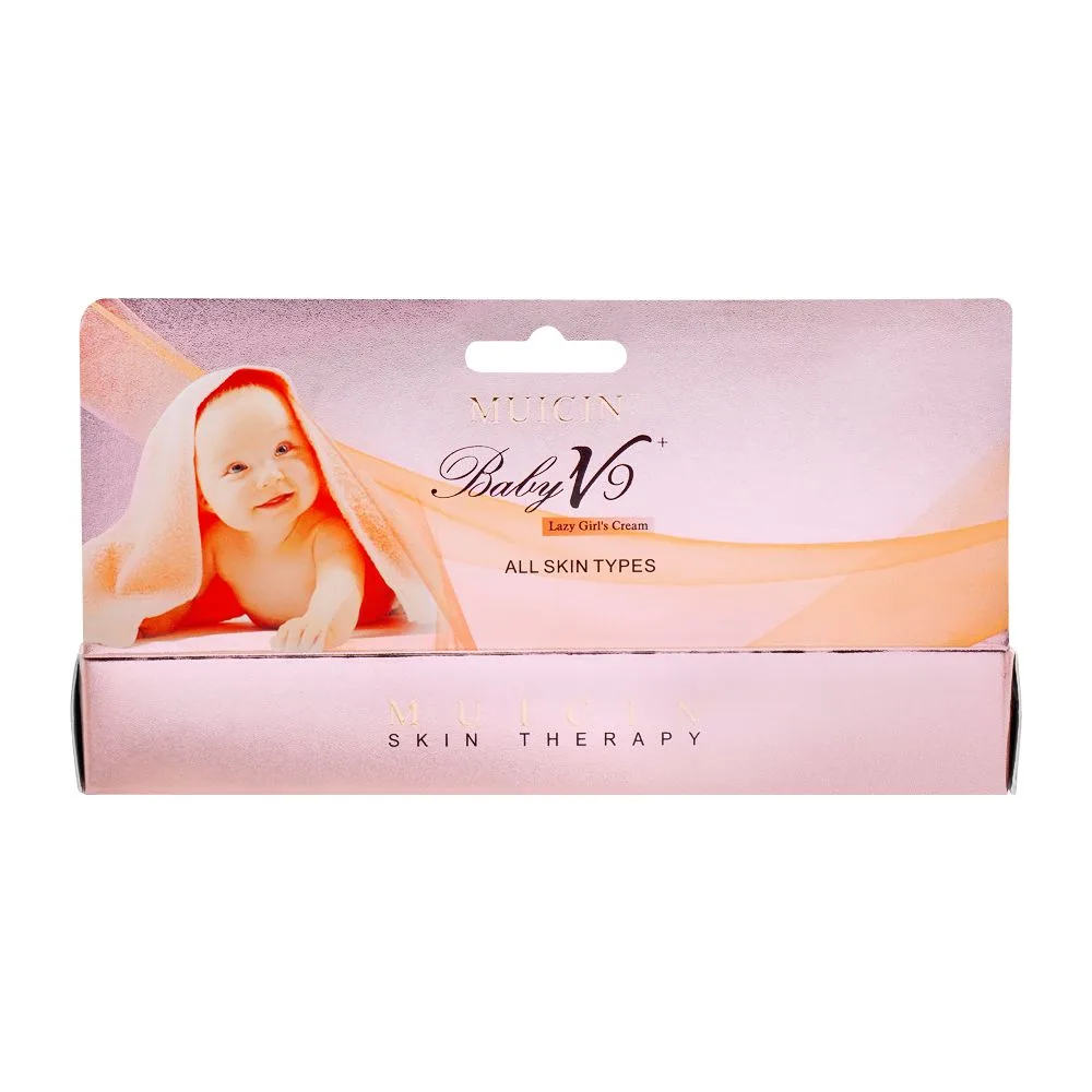 Side view of muicin baby v9+ brightening + anti-aging day-night lazy girl's cream, for all skin types, 30g