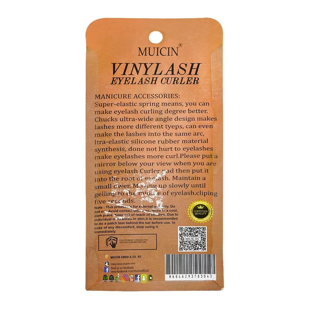Side view of muicin vinyl ash eyelash curler, white