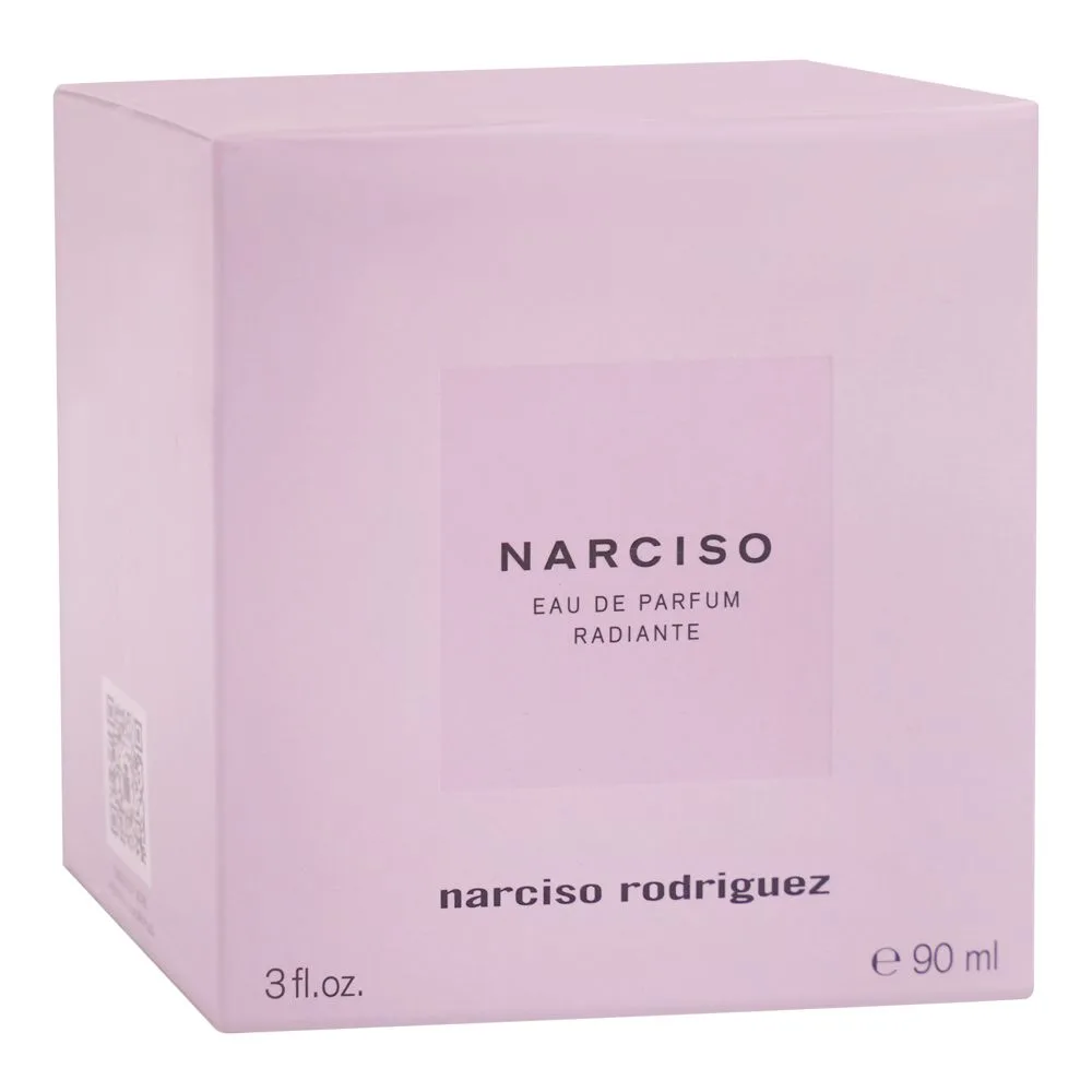 Side view of narciso rodriguez radiant, eau de parfum, for women, 90ml