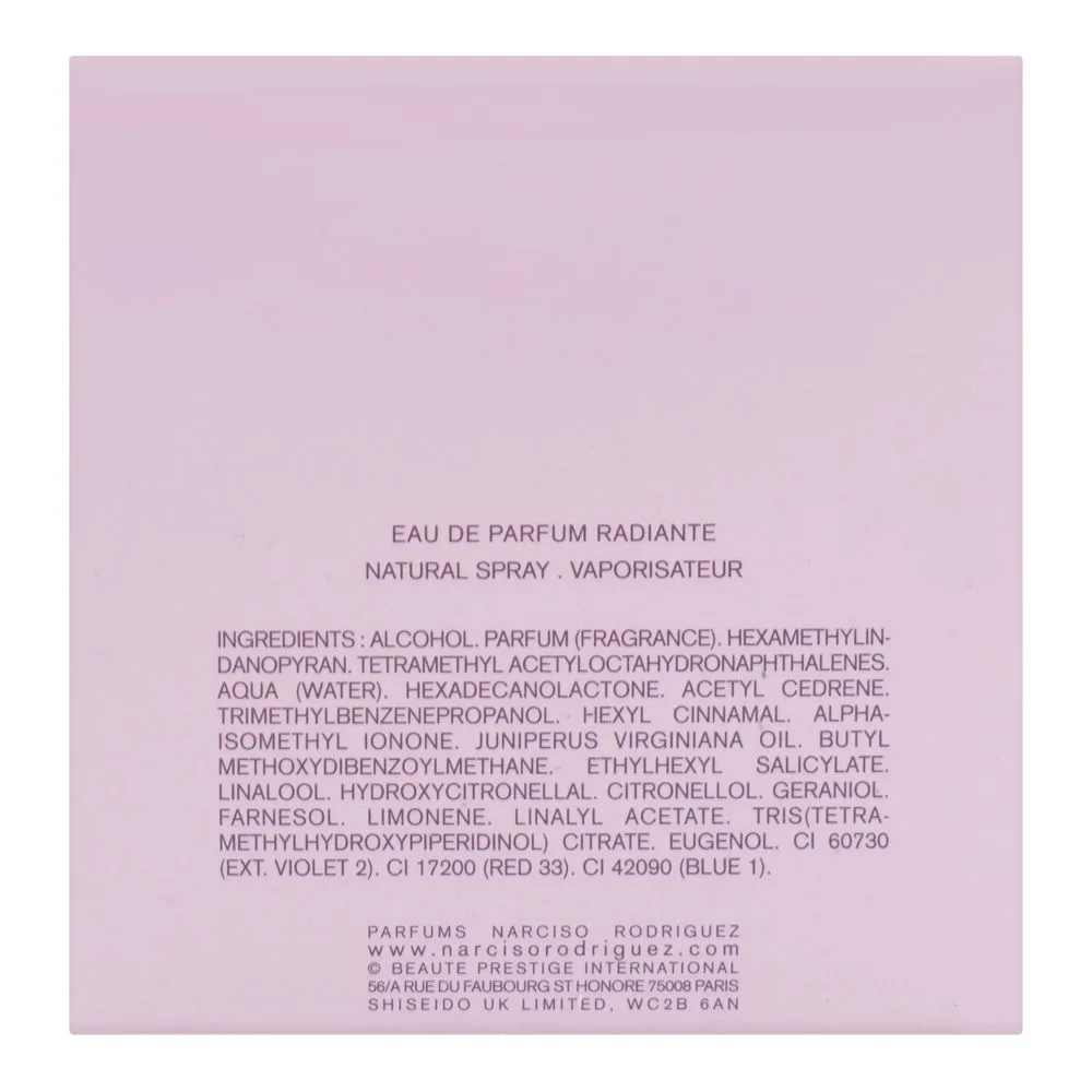 Comfortable casual narciso rodriguez radiant, eau de parfum, for women, 90ml
