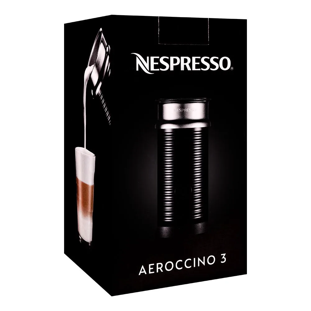 Side view of nespresso aeroccino 3 milk frother, 3694-eu-bk
