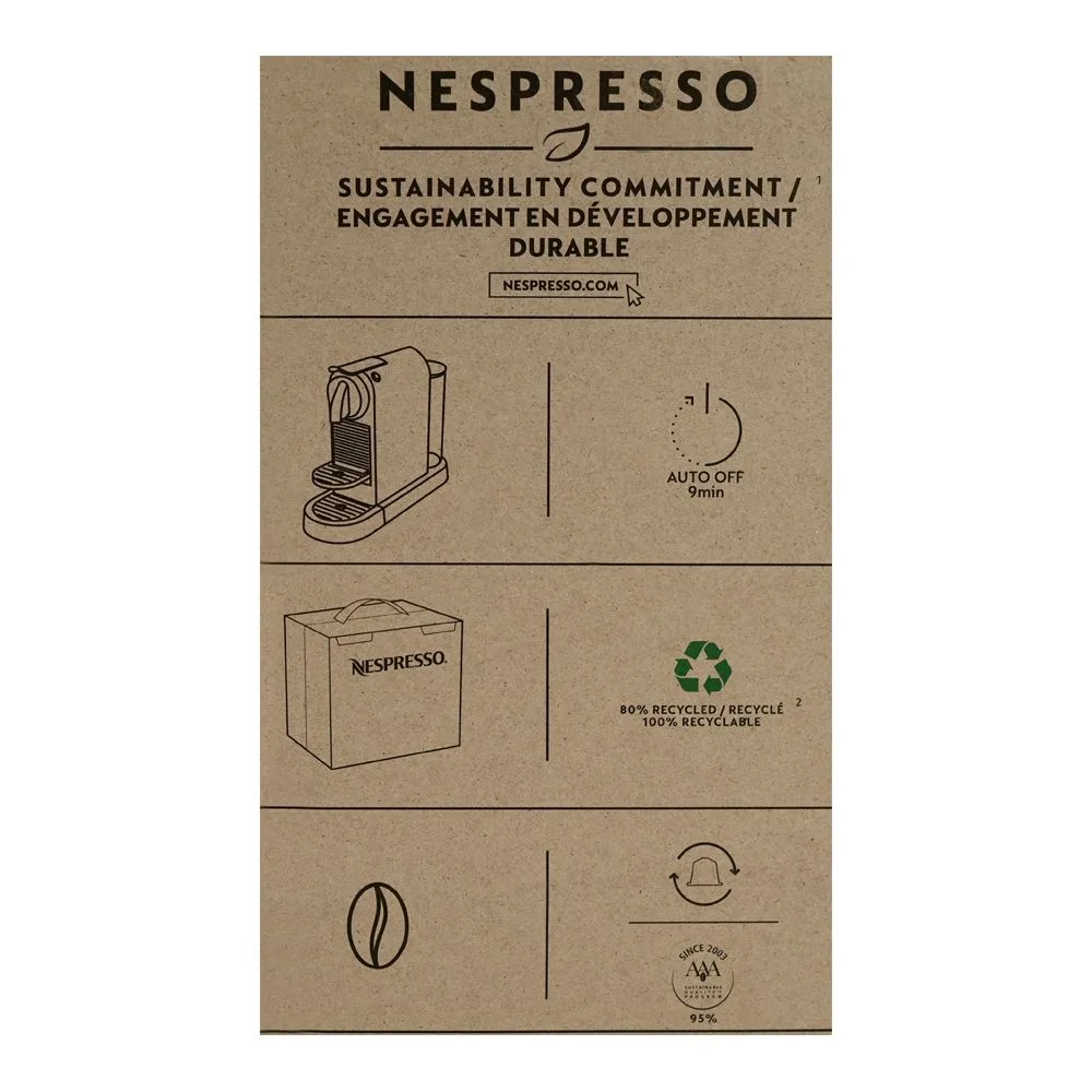 Front angle of nespresso citiz capsule coffee mechine, 1260w, 220-240v, white, d113-eu-wh-ne2
