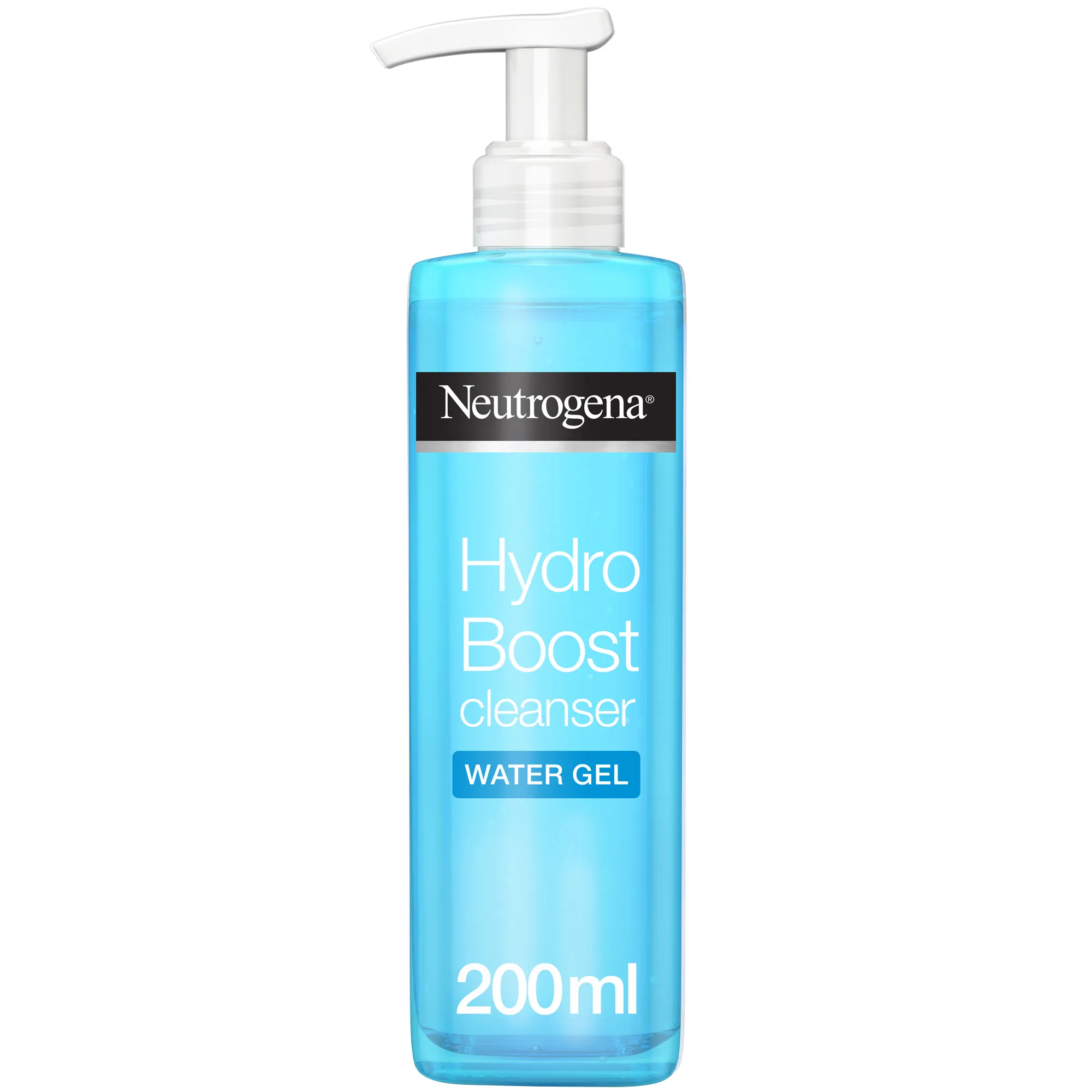Side view of neutrogena hydro boost cleanser water gel, 200ml