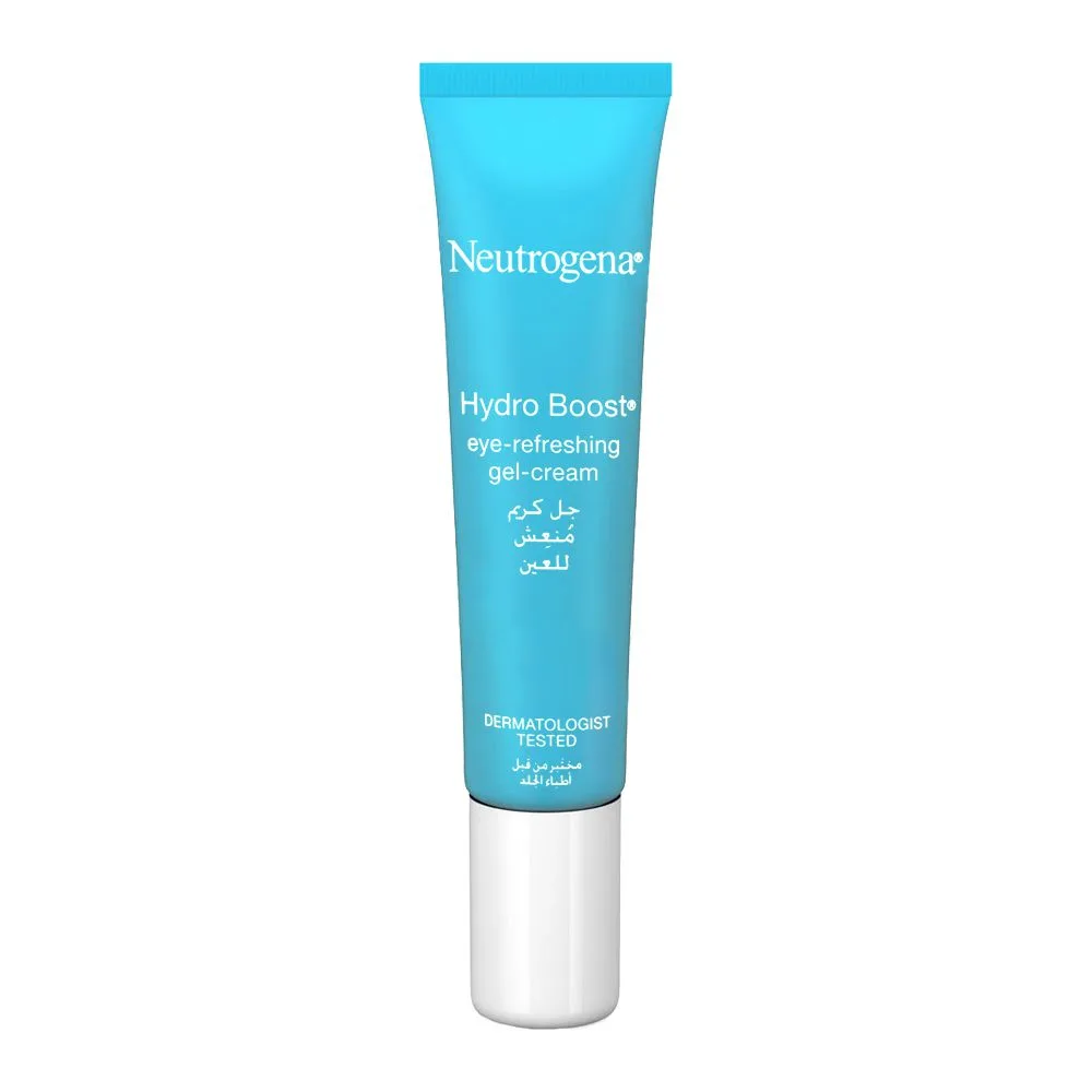 Side view of neutrogena hydro boost eye refreshing gel-cream, 15ml