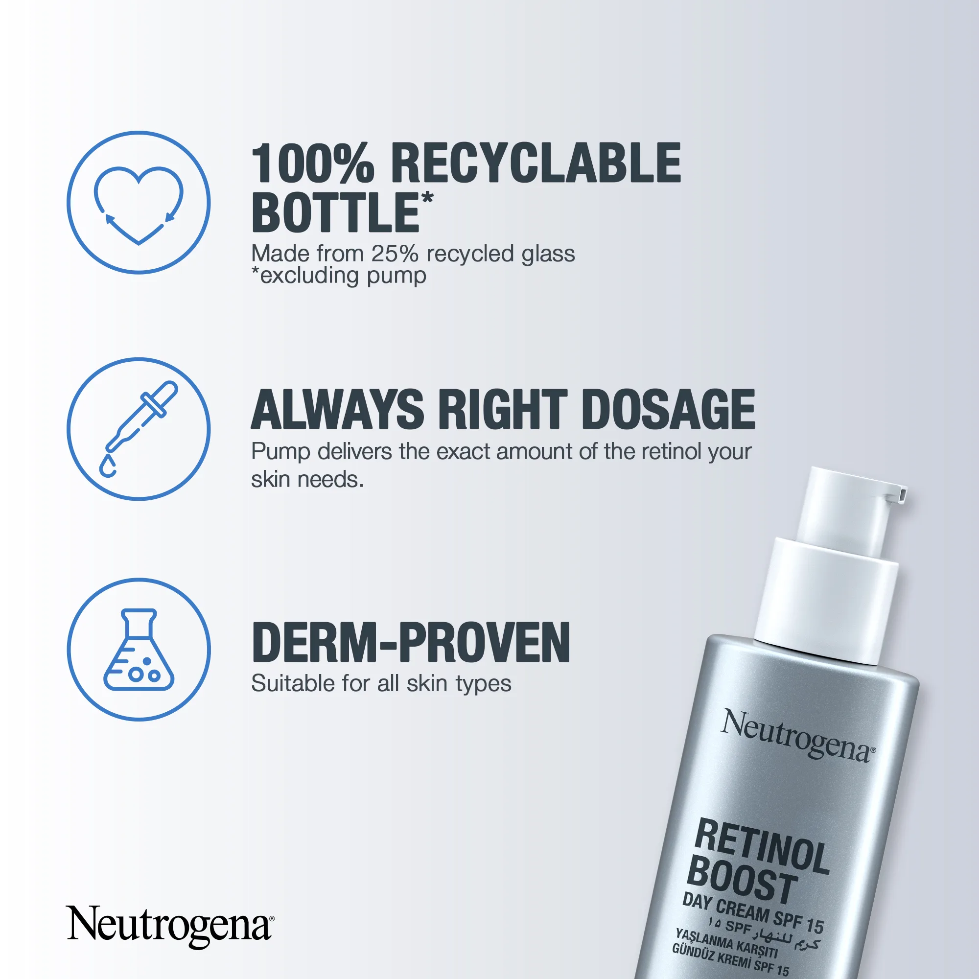 Premium everyday wear neutrogena retinol boost anti-aging day cream with spf 15, 50ml