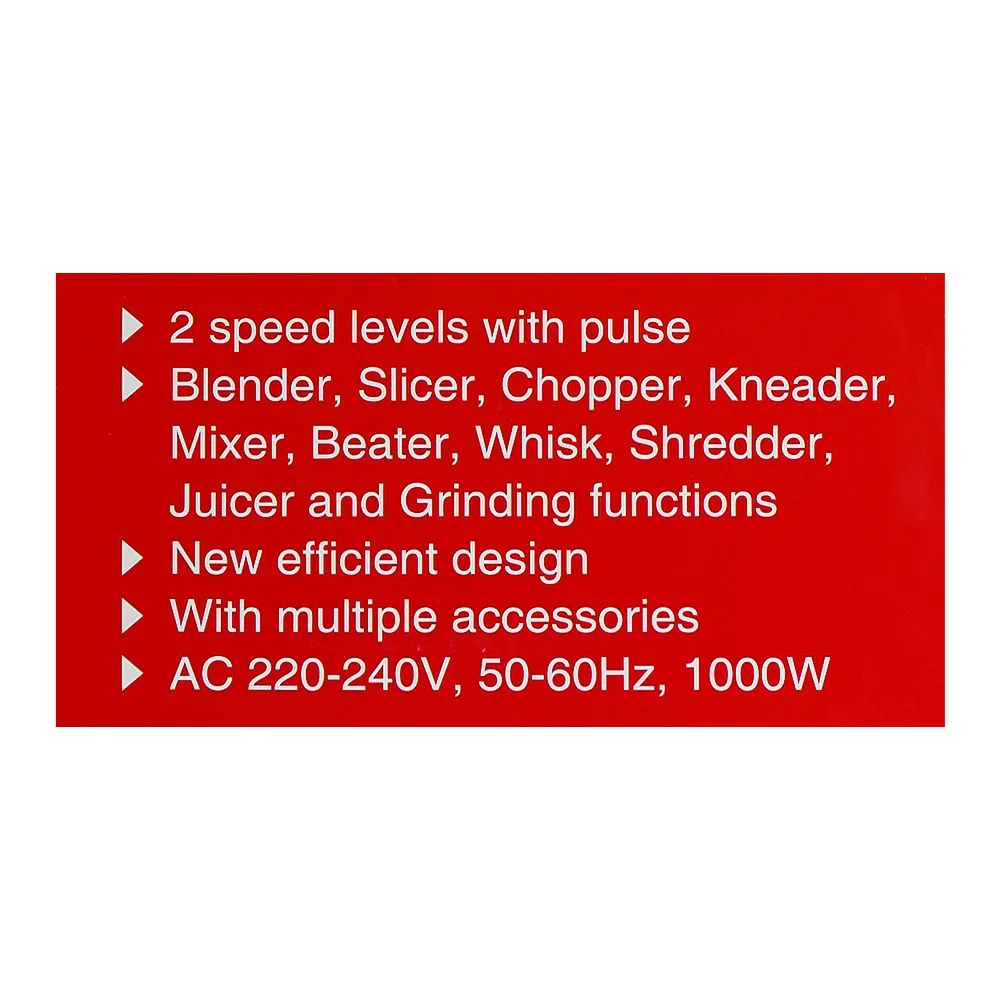 Close-up design of nikai 10 in 1 food processor, 1000w, nfp3100a