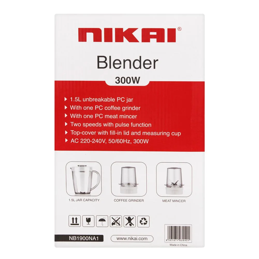 Comfortable casual nikai blender, 300w, 1.5l, nb-1900na1