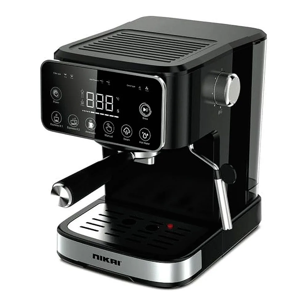 Nikai Premium Series Coffee Maker, 1100W, 1.5 Liters Water Tank, 20 Bar Pressure Pump, NCM-8501P