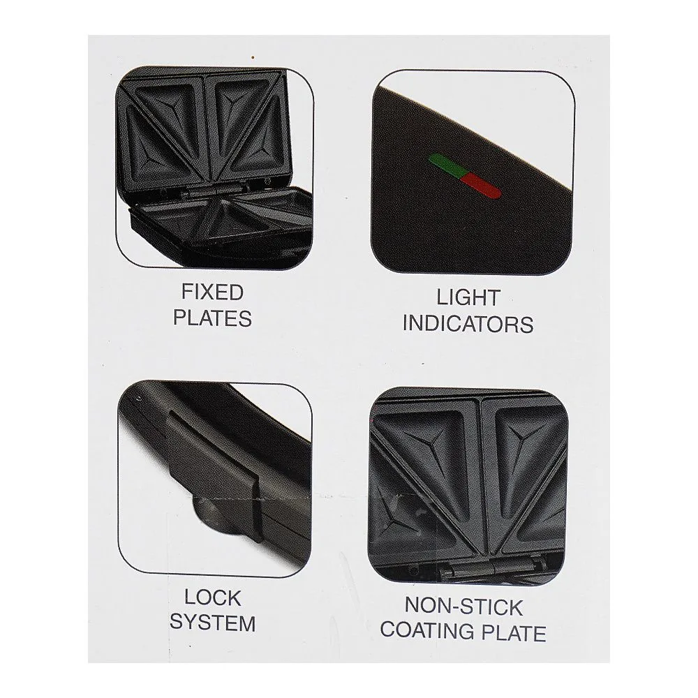 Close-up design of nikai sandwich maker, 700w, 220-240v, nst-1005ae