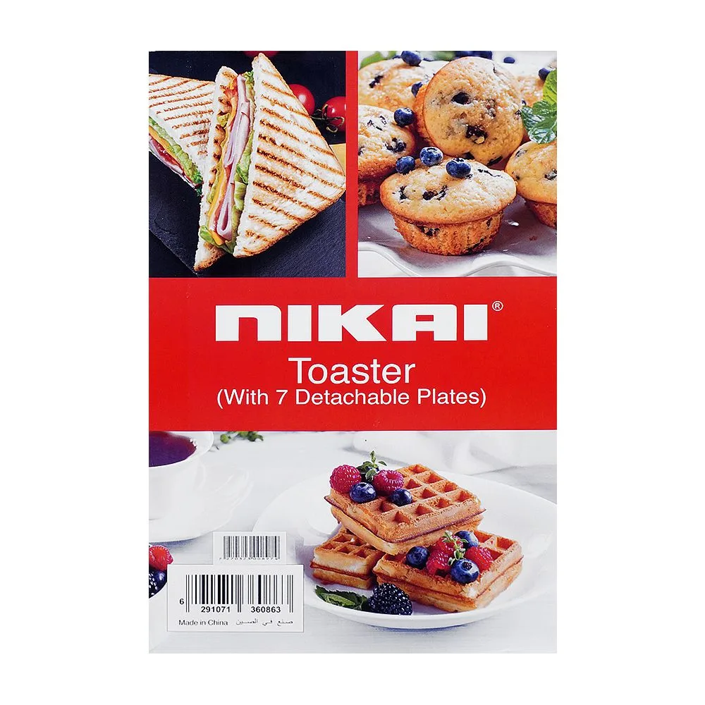 Comfortable casual nikai toaster with 7 detachable plates, 750w, ngt-727d