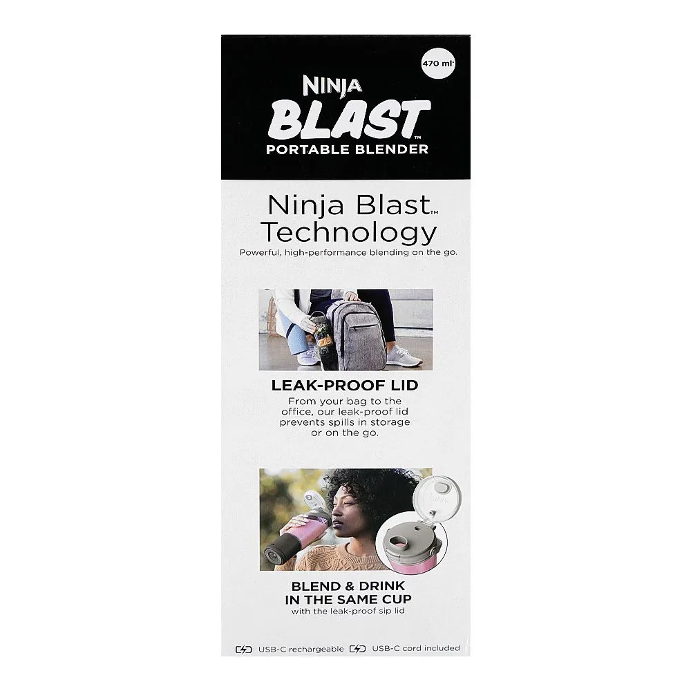 Comfortable casual ninja blast rechargeable portable blender, bpa free, 470ml jar, bc100bkanz