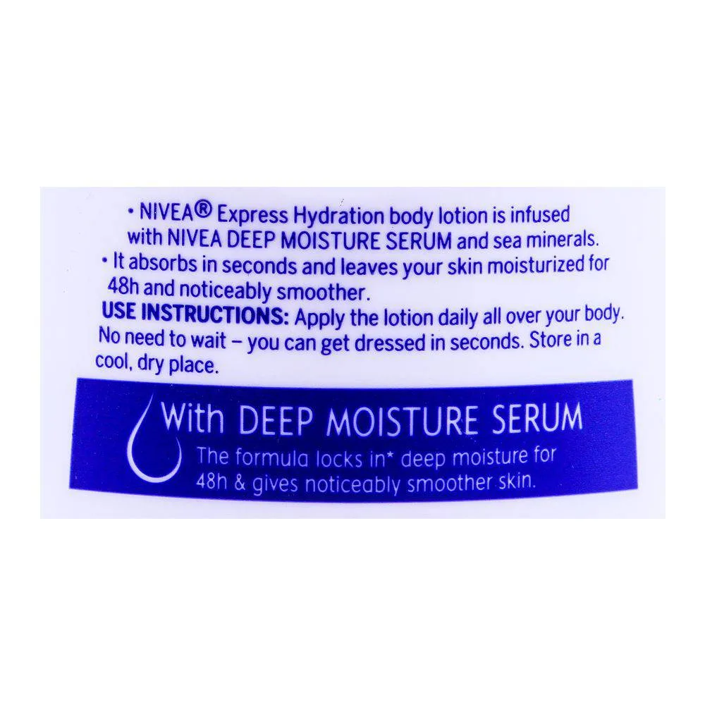 Comfortable casual nivea 48h express hydration body lotion, normal to dry skin, 250ml