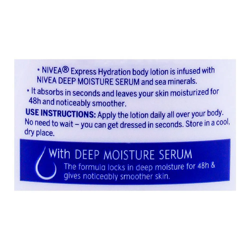 Comfortable casual nivea 48h express hydration body lotion, normal to dry skin, 400ml
