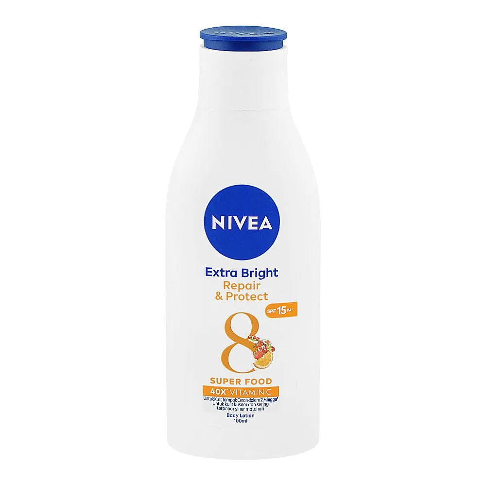 Nivea Extra Bright Repair & Protect 8 Super Food Body Lotion, SPF15 PA+ 100ml