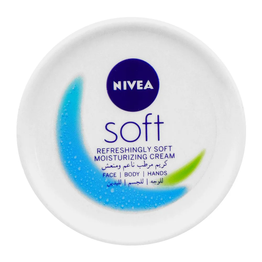 Side view of nivea soft refreshingly soft moisturizing cream, for face/body/hands, 50ml