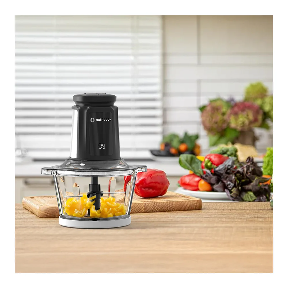 Premium everyday wear nutricook choppi xxl with digital timer, 500w, 2 x 2 liters bowl, nc-ch2000