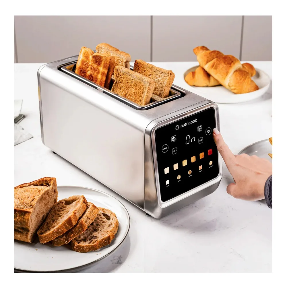 Premium everyday wear nutricook toasti digital toaster 4 slice, 1250-1450w, 220-240v, nc-ts401