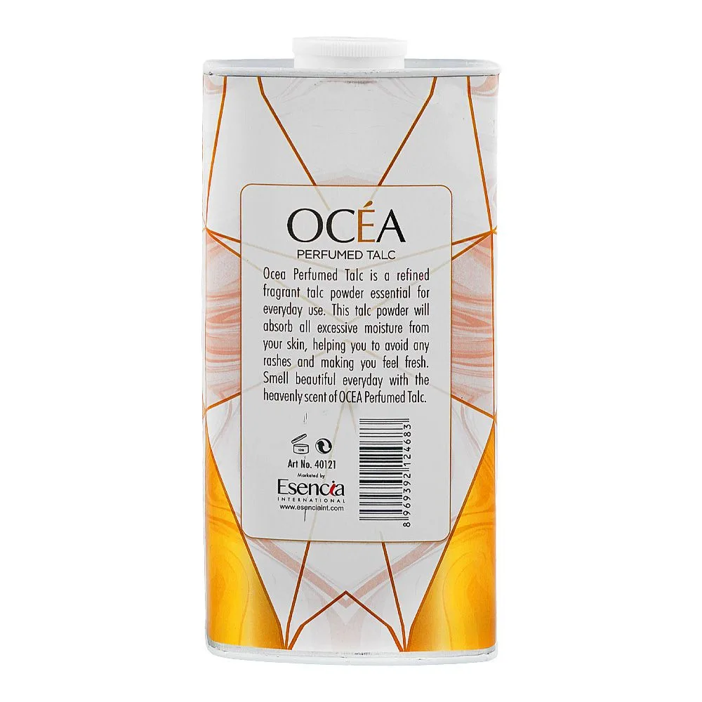 Side view of ocea emotions perfumed talc, large