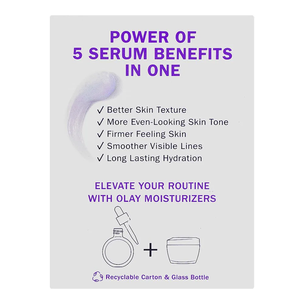 Comfortable casual olay 5in1 benefit super serum with niacinamide, collagen peptide, aha, vitamin c & e, 30ml