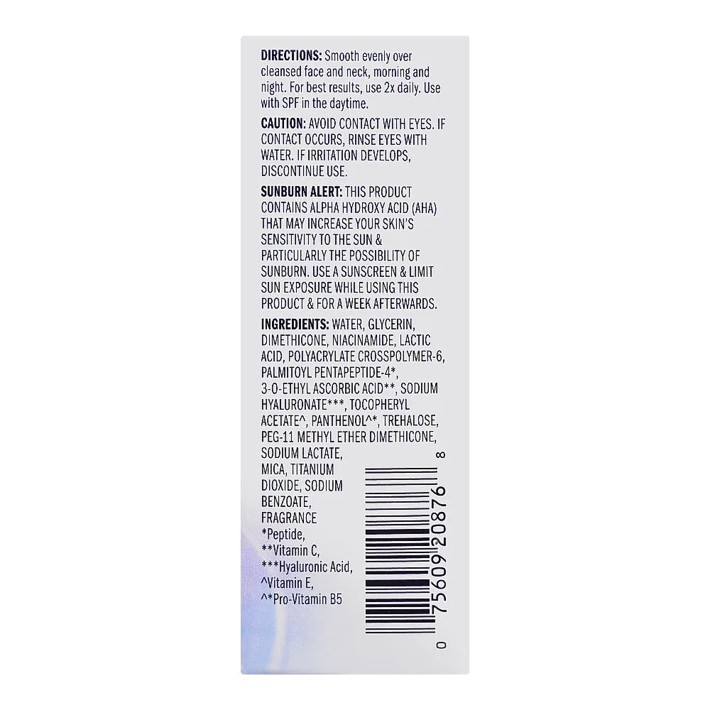 Close-up design of olay 5in1 benefit super serum with niacinamide, collagen peptide, aha, vitamin c & e, 30ml