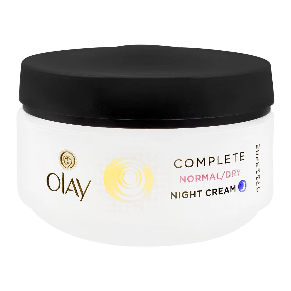 Side view of olay complete normal/day night cream, 50ml