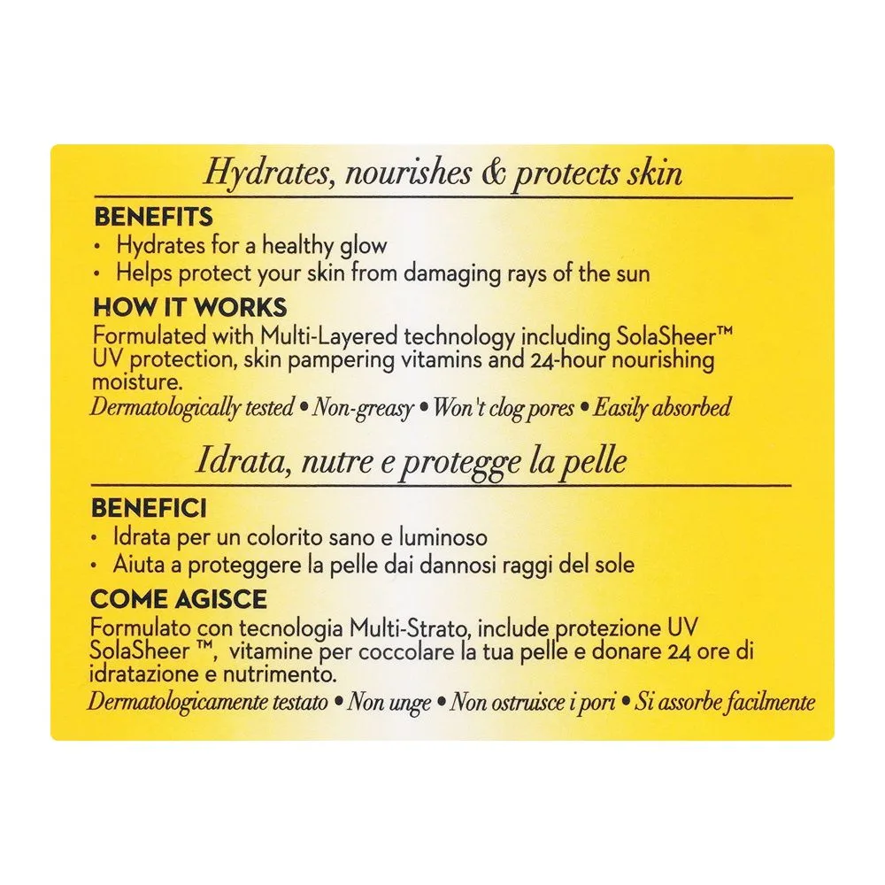 Side view of olay complete normal/dry spf 15 day cream, hydrates, nourishes & protects skin, 50ml