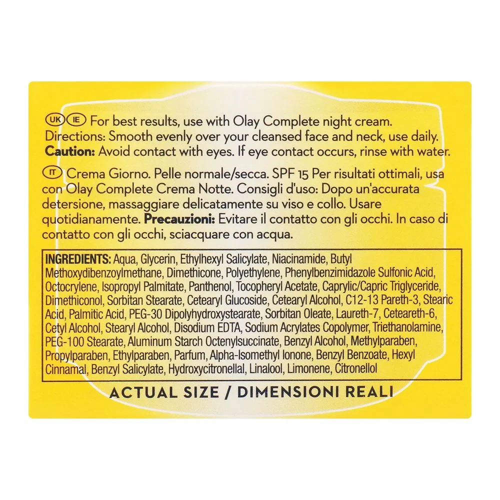 Comfortable casual olay complete normal/dry spf 15 day cream, hydrates, nourishes & protects skin, 50ml