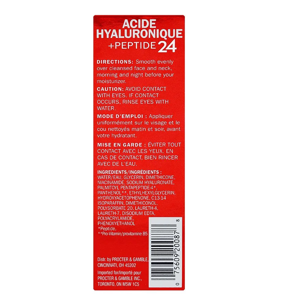 Comfortable casual olay hyaluronic + peptide 24 fragrance free hydrating serum, 40ml