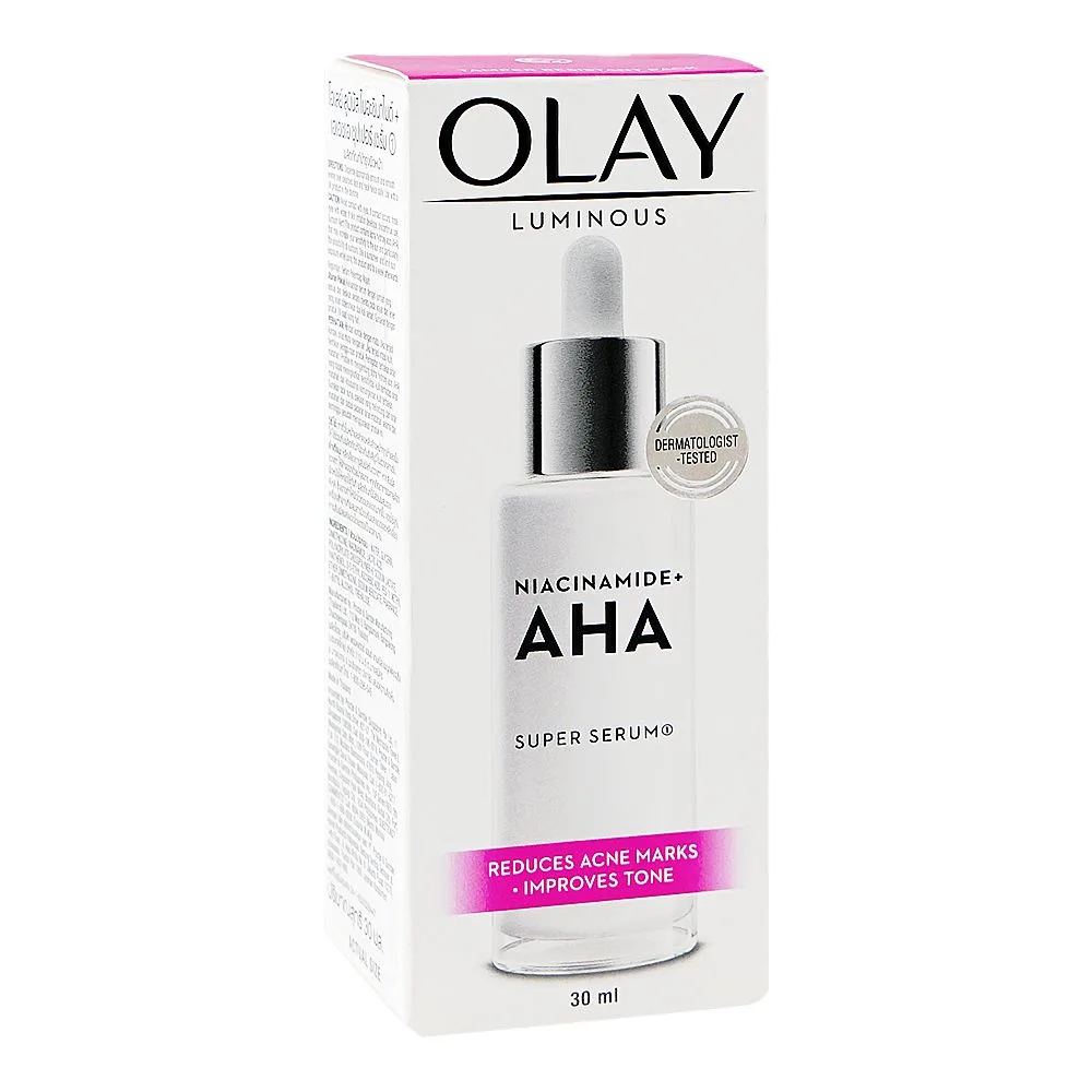 Olay Luminous Niacinamide AHA Super Serum, Lactic Acid, For Acne Marks, 30ml