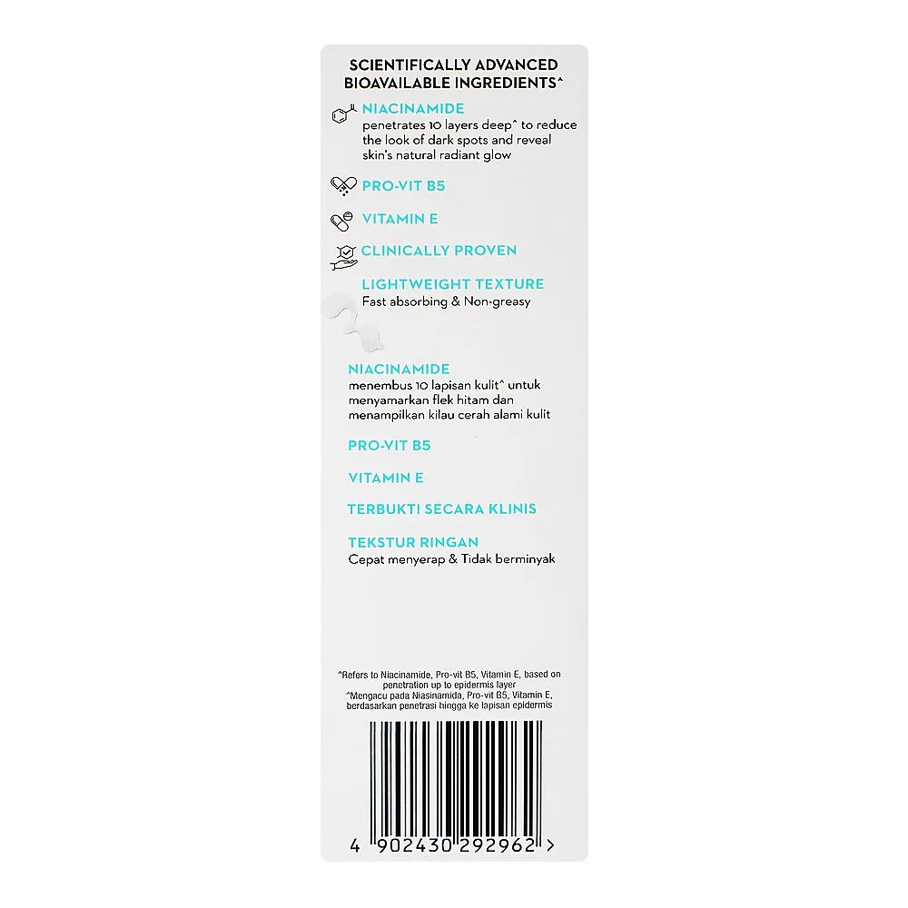 Comfortable casual olay luminous niacinamide super serum, vitamin e, glycerin, for even skin tone, 30ml