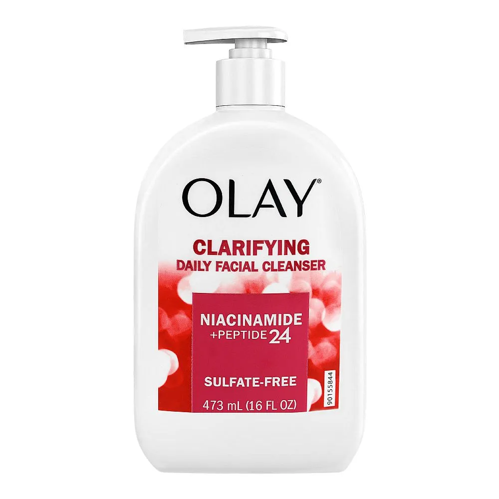 Olay Niacinamide + Peptide 24 Clarifying Daily Facial Cleanser, Sulfate Free, 473ml