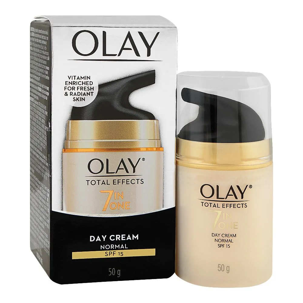 Olay Total Effect 7 In One Normal Day Cream, SPF15, Niacinamide, Vitamin B3, For Radiant Skin, 50ml