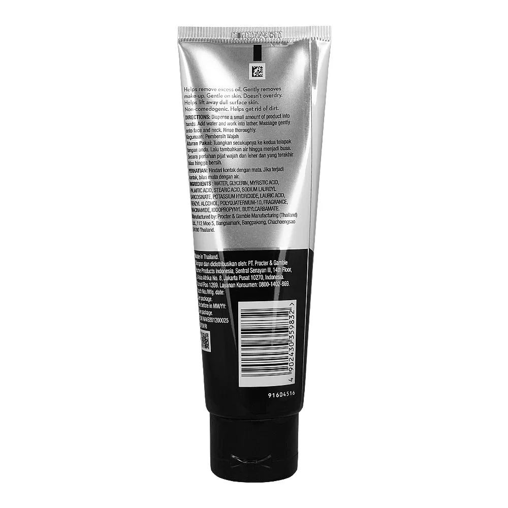 Side view of olay total effects foaming cleanser, 100g