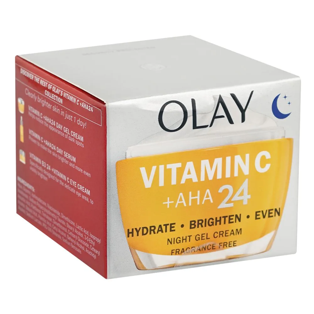Olay Vitamin C + AHA 24 Night Gel Cream, Niacinamide, Vitamin C, 50ml