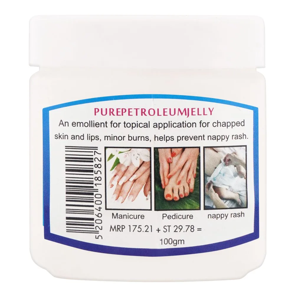 Side view of oliv white petroleum jelly local medium, 100g