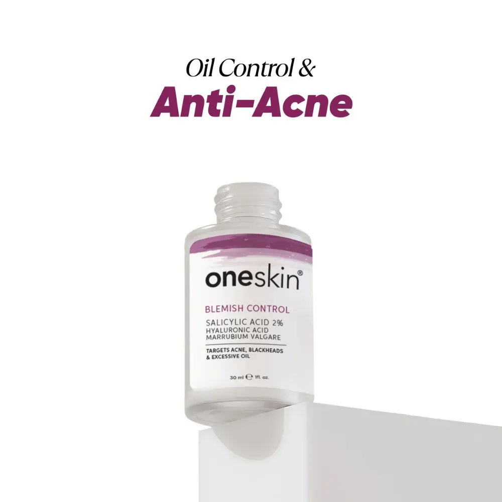 Oneskin Blemish Control Serum, Salicylic Acid 2% + Marrubium Valgare, No Fragrance, For Acne-Prone Skin, 30ml