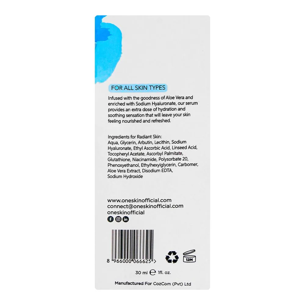 Premium everyday wear oneskin moisture magnet serum with hyaluronic acid 4% & aloe vera, 30ml