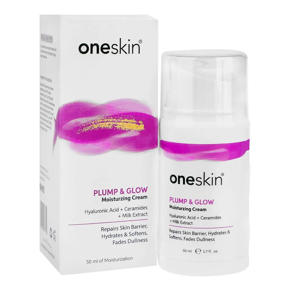 Comfortable casual oneskin plump and glow moisturizing cream with hyaluronic acid, ceramides & milk, 50ml
