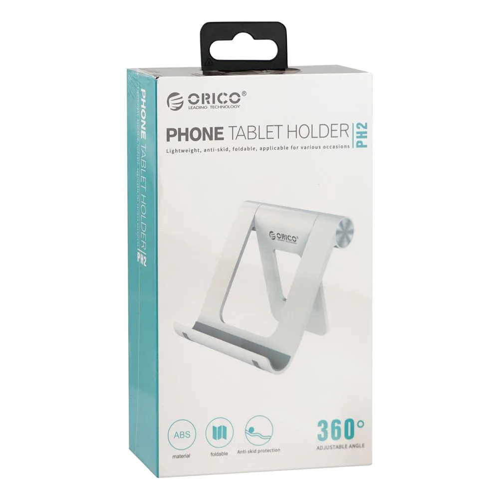 Comfortable casual orico ph2 phone & tablet holder, portable, adjustable stand for desk, white