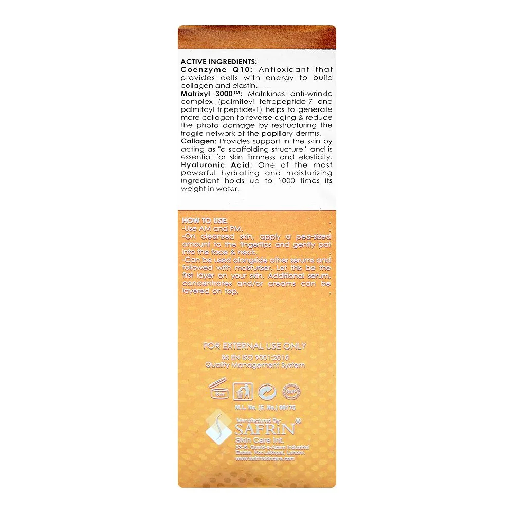 Comfortable casual oxido-q anti-aging/anti-wrinkle coenzyme q10 serum, matrixyl 3000, hyaluronic acid, for all skin types, 30ml
