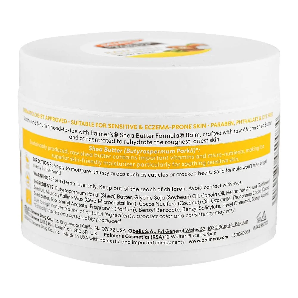 Side view of palmer's shea butter formula raw shea nourish body balm, vitamin e, 200g