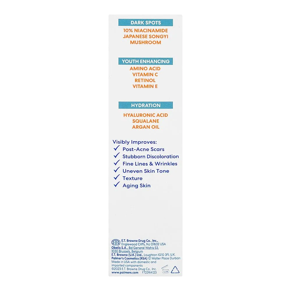 Side view of palmer's skin success extra strength tone correcting face serum, vitamin e, 30ml