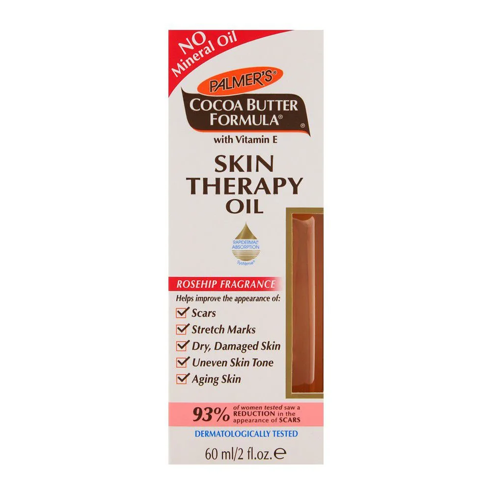 Side view of palmer's skin therapy oil rosehip fragrance 60ml
