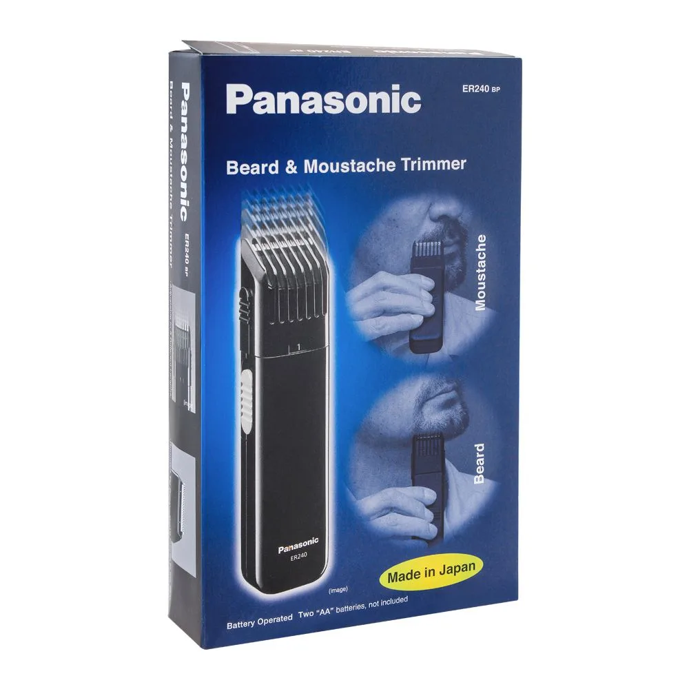 Comfortable casual panasonic beard & moustache trimmer, battery operated, er240-bp